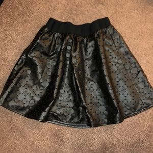 Faux leather Guess A line laser cut mini skirt